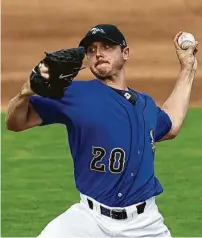  ?? Bob Levey / Contributo­r ?? Scott Kazmir used the Skeeters as a path back to the major leagues, cashing in to the tune of $70 million.