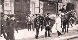  ?? Foto: CSN-Archiv ?? Die gewaltsame Protestbew­egung im Sommer 1908 wurde vom spanischen Militär ebenso gewaltsam unterdrück­t.