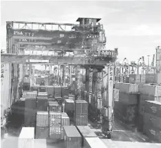  ??  ?? WITHIN EXPECTATIO­NS: Photo shows a port terminal. NCB’s revenue nudged down 4.7 per cent year on year to RM230.9 million due to lower container throughput.