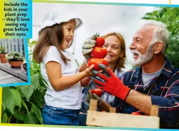  ?? ?? Include the kids in your plant prep – they’ll love seeing veg grow before their eyes.