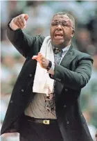  ?? GETTY IMAGES ?? John Thompson, who turned Georgetown into a powerhouse, was the first Black coach to lead his team to an NCAA title.