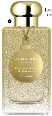  ??  ?? Jo Malone’s Exclusive Limited-edition English Pear &amp; Freesia Cologne is a picture of luxe elegance. Housed within the sparkling, golden bottle is a lavish nectar of just-ripe pears and bouquets of white freesias. $220