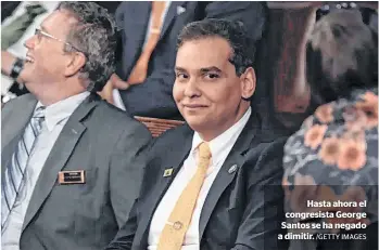  ?? /GETTY IMAGES ?? Hasta ahora el congresist­a George Santos se ha negado a dimitir.