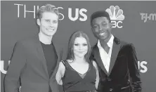  ?? JORDAN STRAUSS, THE ASSOCIATED PRESS ?? Logan Shroyer, left, Hannah Zeile and Niles Fitch are back for the third season of This is Us, ready for tear-jerker moments.