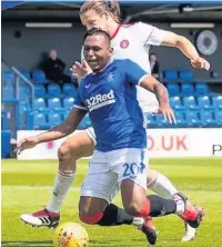  ??  ?? OFF THE MARK Alfredo Morelos scored penalty for Rangers