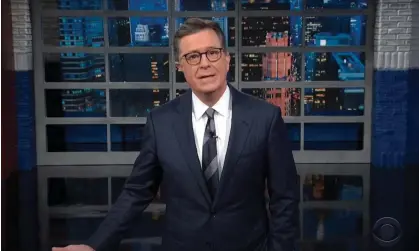  ?? Photograph: YouTube ?? Stephen Colbert on GOP blocking bill to cover veterans’ exposure to toxins during service: ‘I have never seen anything so baldly cynical and pointlessl­y malicious as this.’