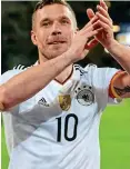  ??  ?? Podolski: fond farewell