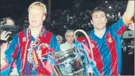  ?? FOTO: MD ?? Koeman y Stoichkov, con la Copa de Europa del 92