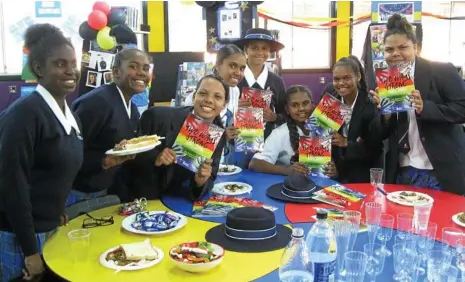  ?? PHOTO: CONTRIBUTE­D ?? PUBLIISHED AUTHORS: A group of students from Concordia Lutheran College has written their own book to be launched at the Brisbane Writers’ Festival (from left) Jana Giblet, Lakeisha Brown, Kelsey Harrigan, Balcarra West, Christine Watson, Stella-May...