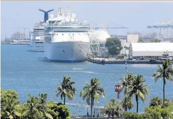  ?? LYNNE SLADKY/AP ?? PortMiami welcomed a record 5.34 million cruise passengers from Oct. 1, 2016 through Sept. 30, 2017.