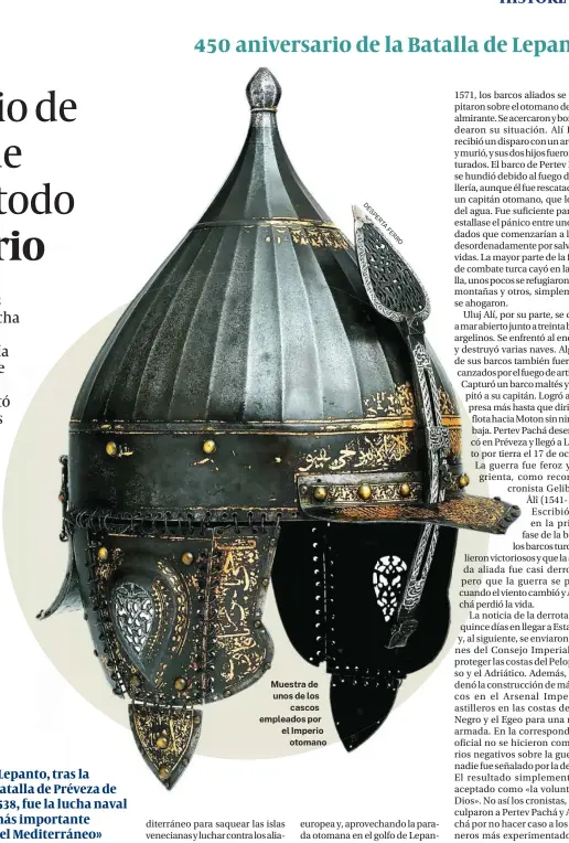  ?? ?? Muestra de unos de los cascos empleados por el Imperio otomano