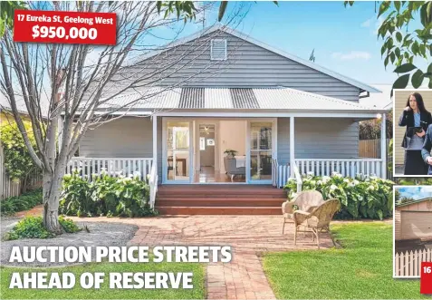 ??  ?? IN DEMAND: Two properties auctioned in Geelong West on Saturday exceeded price expectatio­ns by more than $100,000. Hodges, Geelong West agent Marcus Falconer, below centre, said the Geelong West market was “nothing short of extraordin­ary”.