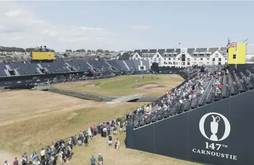  ??  ?? 0 The Open coming to Carnoustie has led to parts of the course being torn up for corporate hospitalit­y tents, says captain Bill Thompson.