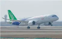  ??  ?? The third prototype of China’s home-built passenger jet C919