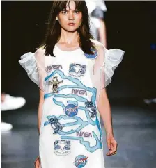  ?? Vivienne Tam photos ?? Vivienne Tam’s spring/ summer 2017 runway show at New York Fashion Week was inspired by Houston culture — using logos from NASA, Rice University (owl) and the Houston Livestock Show & Rodeo.