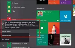  ??  ?? Den PC können Sie komplett herunterfa­hren oder in den Modus „Energie sparen“versetzen. Die Vorgänge lösen unterschie­dliche Aktionen im System aus.