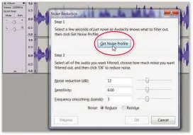  ??  ?? Use Audacity’s Noise Reduction tool to remove the background ‘hiss’ from recordings of cassette tapes