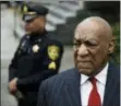  ?? MATT SLOCUM — THE ASSOCIATED PRESS ?? Bill Cosby arrives for a pretrial hearing in his sexual assault case, Thursday at the Montgomery County Courthouse in Norristown, Pa.