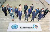  ?? AFP ?? UN chief Antonio Guterres along with other world leaders at the Stockholm +50 climate summit on Thursday.