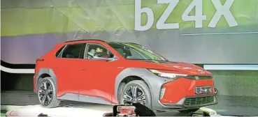  ?? ?? Toyota bZ4X is the brand’s first fully electric car.