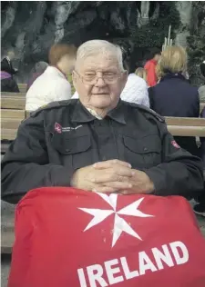  ??  ?? The late Paschal Morrison in Lourdes with the Order of Malta.