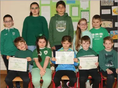  ??  ?? The Green School Committee, back row: AJ Drought, Grace Walsh, Tommaso Hickey (chairperso­n), Molly O’Leary, Tom O’Loughlin. Front: Evan Hickey, Elle Wall, Emily Barry-Loftus, Josh Molloy.