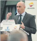  ?? FOTO: SIRVENT ?? Rubiales, presidente de la RFEF