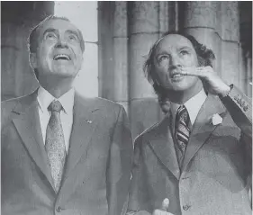  ?? THE CANADIAN PRESS ?? Richard Nixon tours Parliament with Pierre Trudeau in April 1972. Nixon likely narrowly avoided an assassinat­ion attempt on the visit.