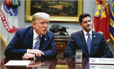  ?? Evan Vucci / Associated Press ?? When Paul Ryan, right, decided to leave Congress last year, he cited a desire to spend time with his family, though many pointed to his rocky relationsh­ip with President Donald Trump and differing policy goals.