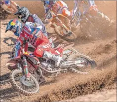  ?? ?? Jorge Prado pilota su GasGas durante el MXGP de Cerdeña.