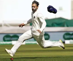  ?? — AFP ?? India’s debutant Hanuma Vihari chases the ball in the final Test against England at the Oval on Friday.