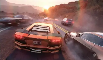  ??  ?? TheCrew’s muted colour palette unifies the game’s varied environmen­ts, no matter the weather, but that unity comes at the cost of a drab brown colour scheme