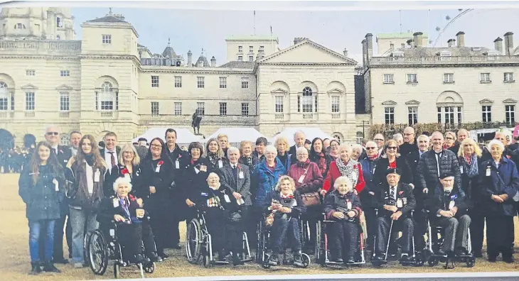  ?? ?? The British Evacuees Associatio­n ready for the Cenotaph March in London in November 2022