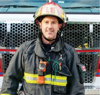  ??  ?? Vancouver firefighte­r Greg Gauthier talked to 350 first responders from B.C. at a conference about how responding to a crash in August 2017 triggered his emotional collapse after 18 years of witnessing traumatic incidents.