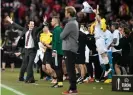  ??  ?? Sevilla head coach Unai Emery (left) celebrates at the final whistle after beating Liverpool 3-1 to win the 2016 Europa League final. Photograph: Martin Meissner/AP