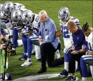  ?? MATT YORK / ASSOCIATED PRESS ?? Dallas Cowboys owner Jerry Jones’ pronouncem­ent followed the league’s announceme­nt that it was putting a revised policy on hold. The league is trying to negotiate another revision to the policy with the NFL Players Associatio­n. Jones said all his...