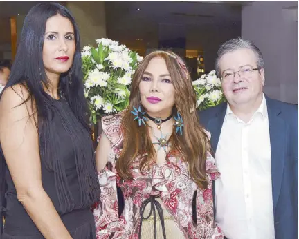  ??  ?? Birthday celebrant Tina Cuevas with French Ambassador and Mrs. Nicolas Gailey