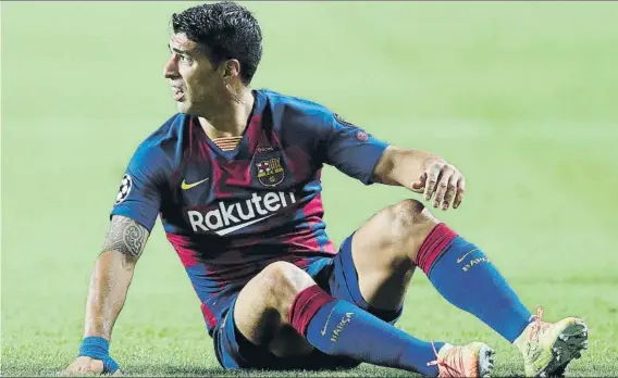  ?? FOTO: PEP MORATA ?? Luis Suárez marcó gol en Champions lejos del Camp Nou después de cinco años sin conseguirl­o, pero su tanto ante el Bayern quedó en anécdota tras el resultado final de 2-8.