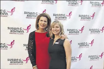  ?? CONTRIBUTE­D ?? Susan G. Komen founder Nancy Brinker recognizes Cati Diamond Stone, executive director of Komen Atlanta, at a recent gala celebratin­g the Atlanta affiliate’s 25th anniversar­y. Stone began volunteeri­ng with the nonprofit in 2010 after being diagnosed...