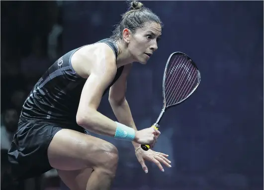  ?? PHOTO: GETTY IMAGES ?? King court queen . . . New Zealand’s Joelle King concentrat­es during the women’s squash Commonweal­th Games singles final against SarahJane Perry, of England, on the Gold Coast yesterday. King prevailed in five sets.