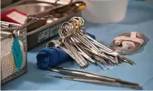  ?? Associated Press file photo ?? Surgical instrument­s and supplies lie on a table during a kidney transplant at Medstar Georgetown University Hospital.