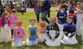  ??  ?? Right: The Sack Race went down a treat during Lá na gClub in Knocknagre­e.