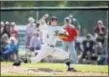  ?? JOHN BLAINE — FOR THE TRENTONIAN ?? Steinert’s Joey Sacco delivers a pitch during Monday’s CJ Group III firstround game.