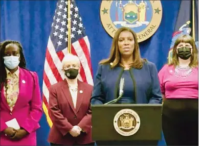  ?? SCREENSHOT IMAGE ?? New York Attorney General Letitia James is taking action to expand abortion access.