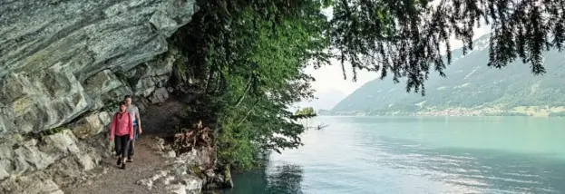  ??  ?? Il sentiero delle tre cascate, da Bönigen,
costeggia il lago di Brienz.
DOVE