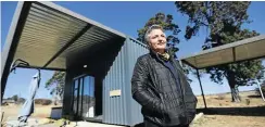  ?? Picture: Alaister Russell ?? Debbie Agenbag outside a tiny home she constructe­d in Rosendal in the Free State. The tiny home movement is gaining popularity in SA.