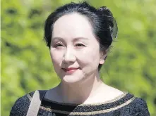  ??  ?? Meng Wanzhou, leaving her Vancouver home to go to court May 27.
