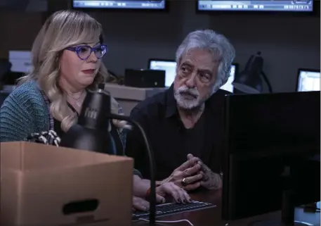  ?? PHOTO MICHAEL YARISH — PARAMOUNT+ ?? Kirsten Vangsness as Penelope Garcia and Joe Mantegna as David Rossi in a scene from “Criminal Minds: Evolution” episode 2, season 16 streaming on Paramount+, 2022.