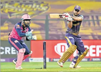  ?? BCCI ?? Nitish Rana top-scored for Kolkata Knight Riders with an unbeaten 48 off 37 balls against Rajasthan Royals on Monday.