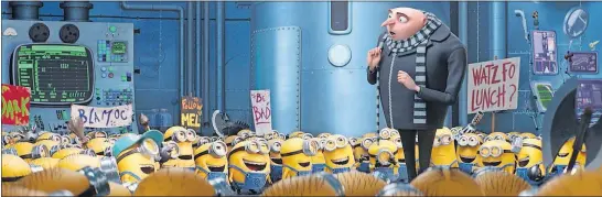  ?? [UNIVERSAL PICTURES] ?? Gru and the Minions huddle in “Despicable Me 3.”